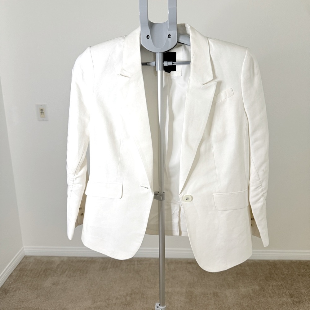 The Limited White Linen-Cotton Blend Blazer – Size M